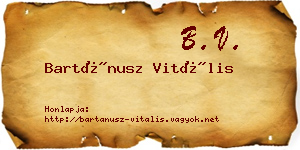 Bartánusz Vitális névjegykártya